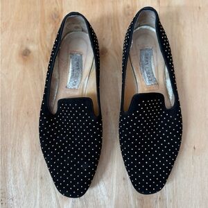 JIMMY CHOO Black Loafers Gold Stud Loafers Size 39